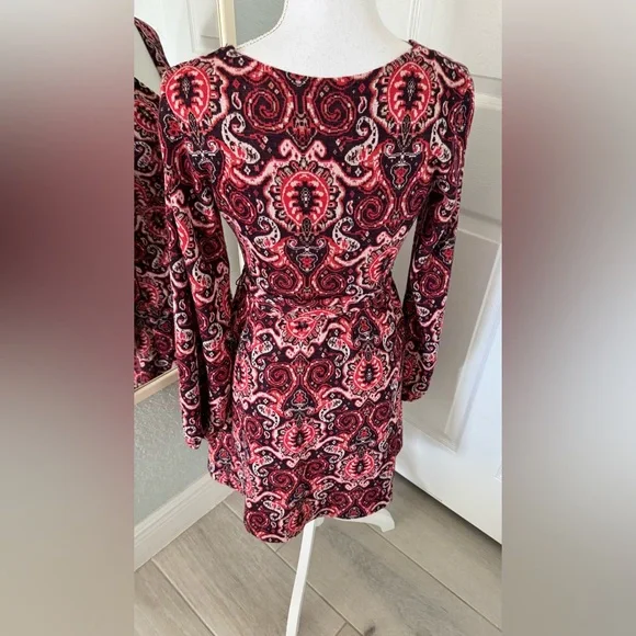 Anthropologie Maeve Paisley Belted Dress Pink - Picture 16 of 16